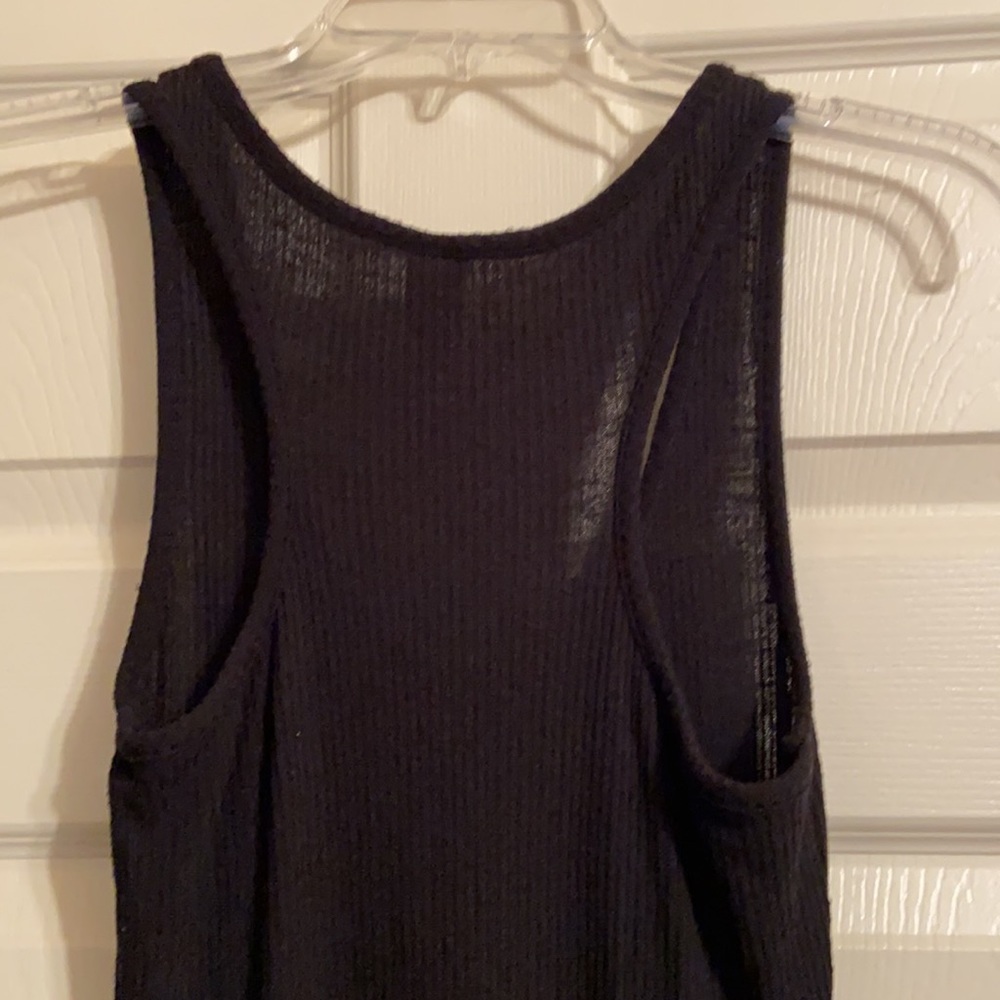 Bongo Ribbed Black Racerback Dress with Side Split - Picture 5 of 5